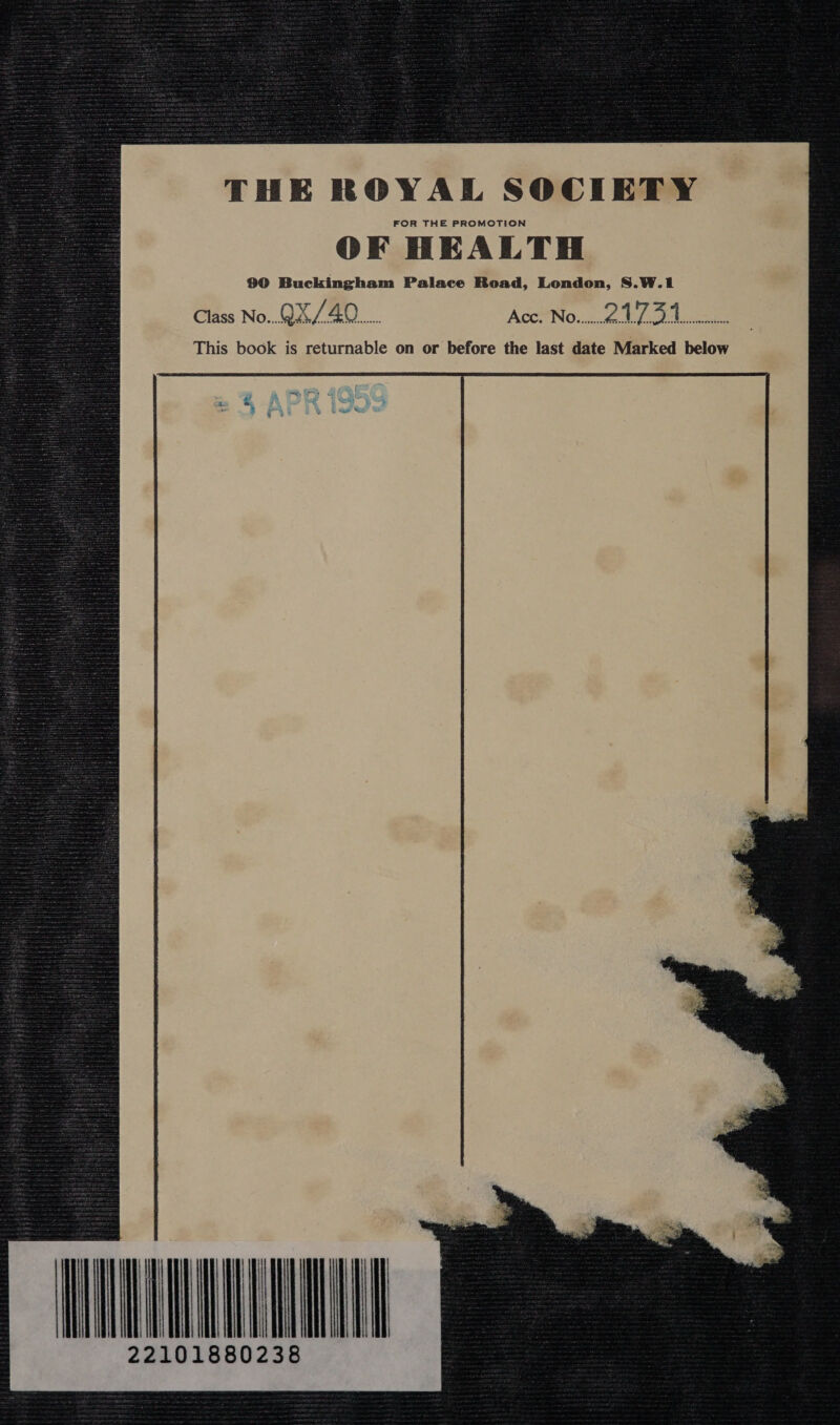 THE ROYAL SOCIETY OF HEALTH 90 Buckingham Palace Road, London, S.W.1 Class No.. OX / 2... Ace. No......2 47354 ginshaue This book is returnable on or before the last date Marked below a 