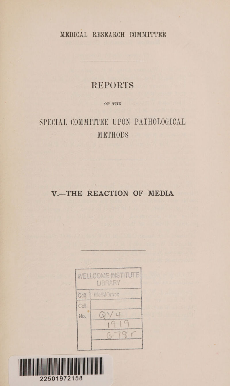 MEDICAL RESEARCH COMMITTEE  REPORTS OF THE SPECIAL COMMITTEE UPON PATHOLOGICAL METHODS  V.—THE REACTION OF MEDIA fee errors masa ae altima i cate | APF : a lim | aly Pie ¥ 4 } ; 4 f s j —— —- Ti . i el | t reed i NRO PT _ a 4 { meres oo lc me Dx) en ep SAAT ANP TTEIE BEE EESTI GE AIEEE IE | } { q eT ERLE EI PENT IT A IRIE AAT REI TET if 1 ee cad Soe, en i et Sr i ome    =