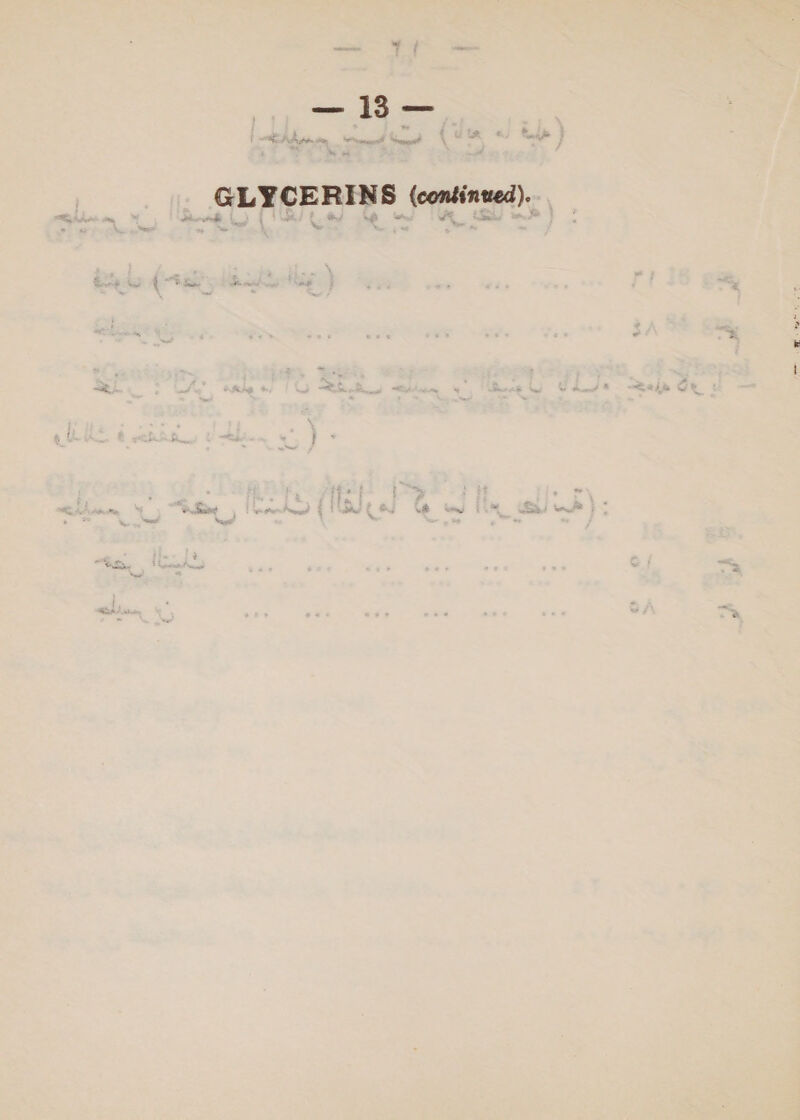 Se PDS a _ GLYCERINS (continued).