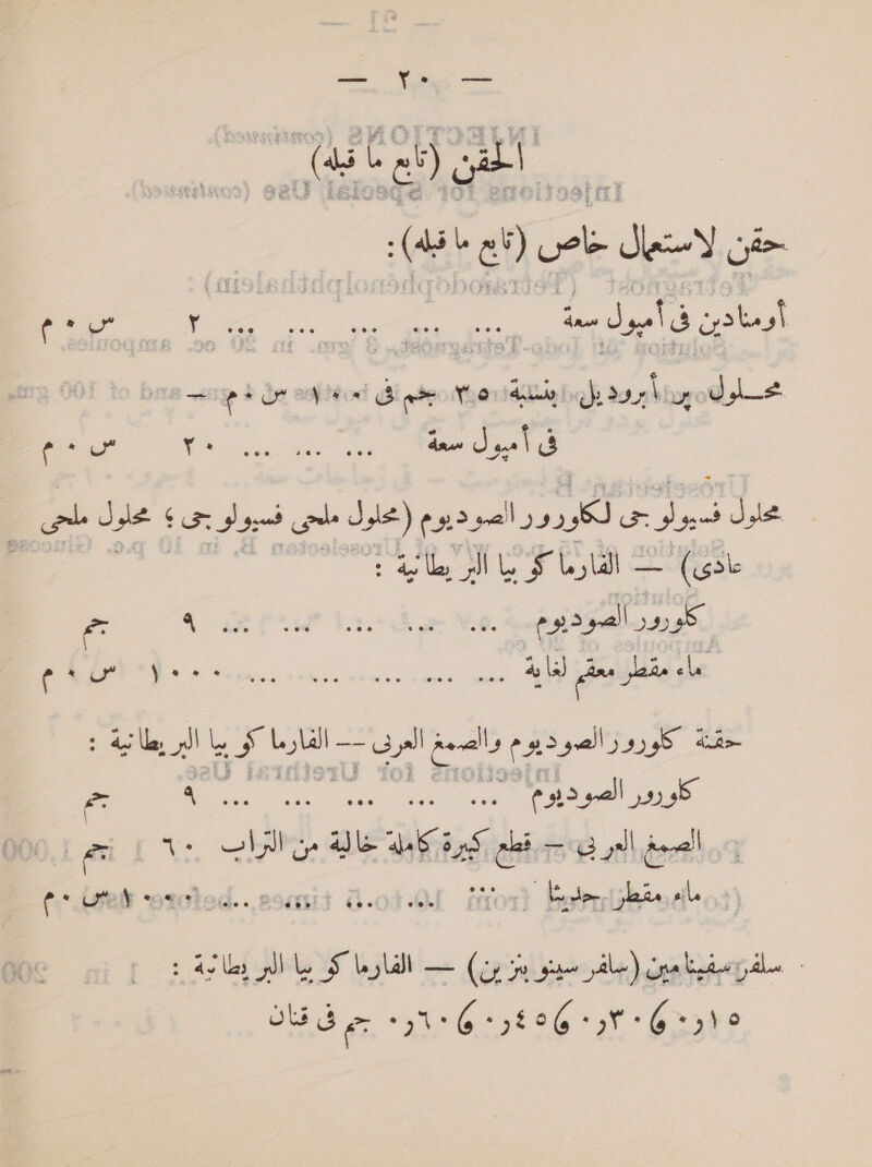 55 Ye a | القن ن لع لعا Oem‏ لاستعال (det gi) re‏ أومنادين فى أمبول ae 0 alk a ca te‏ قم محلوكه ين أ hr‏ ونلية: :هم هم افى et ovine‏ فى أميول سعة Maisie tien ee‏ لو >( محلول pale ase) ie oe oo‏ فى فسيولو جح ؟ Jie‏ ملحى | (sole‏ — أله أرما لزعي ay la lt‏ : كلورور الصّوديوم ا Cid? 1.2.٠ ke‏ و جم afaslbae gia‏ لغاية ee‏ ع Lo ee‏ 1 | كاوروز الصوديوم والصمغ اعرف -- الفارما كو با البريطانية : كاورور الصوديوم i ae‏ 4 جم anlsdect!‏ لوا يط عاش غدلي ! :لزاب 3 1 نه fron ete plate sila‏ 1 4.1 تتكوقع .. .مجامعي ارصى - ماده وفيت (yelper aly)‏ عا اتنا ASL, WMS‏ A 945617826 9% +510‏ فقن