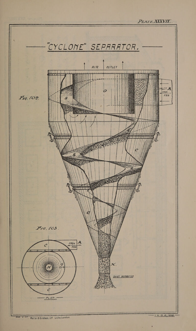 — ‘CYCLONE SEPARATOR. ——— at Lt ACC car ae !    (ha mA Pas 7% Chee Wacn A OUST DEPOSITED HyCeet Pons Koy 4 mr RN   602. 2-07 | Welter &amp; Graham. Lt¢ Litho,London. r