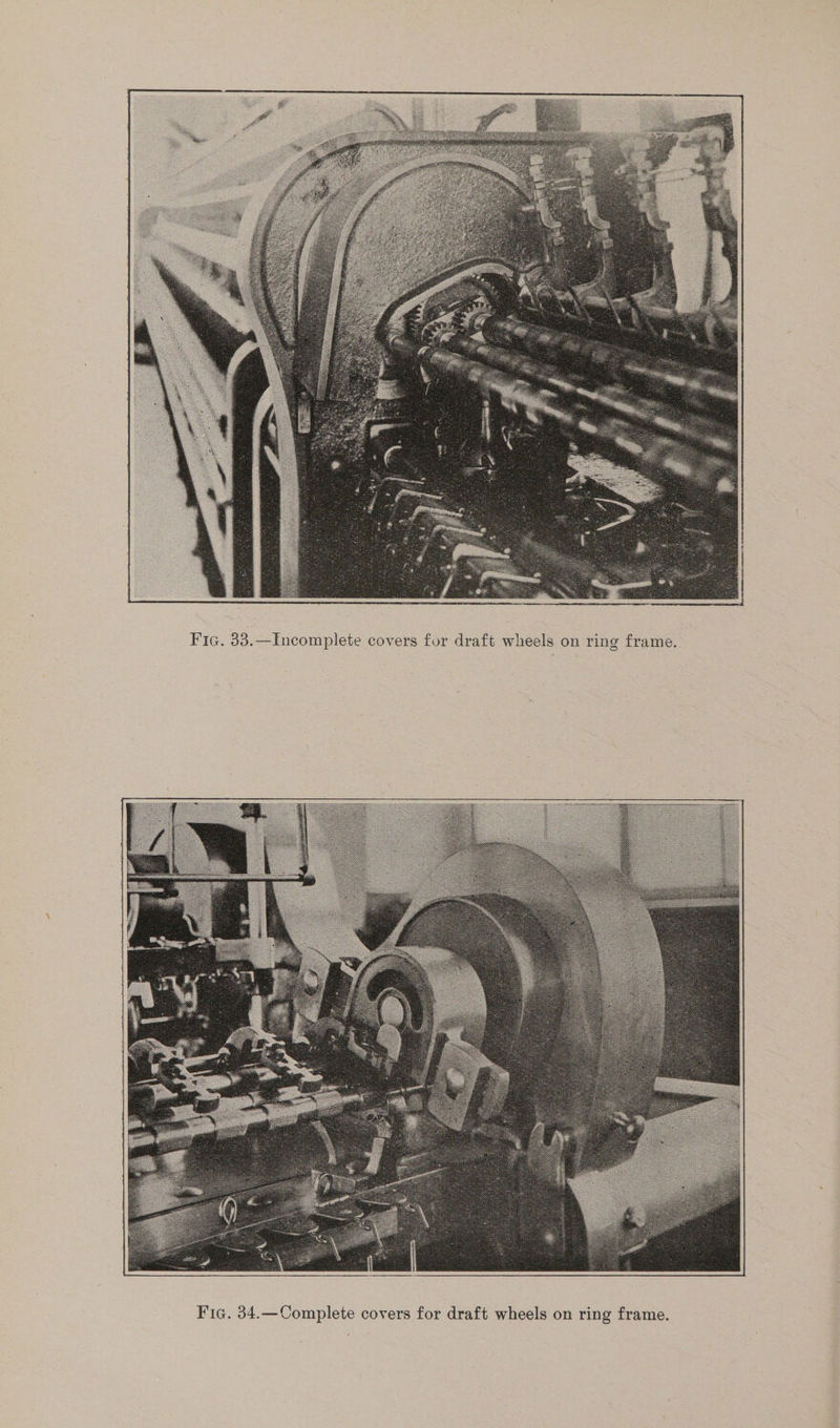  Fic. 33.—Incomplete covers for draft wheels on ring frame.    