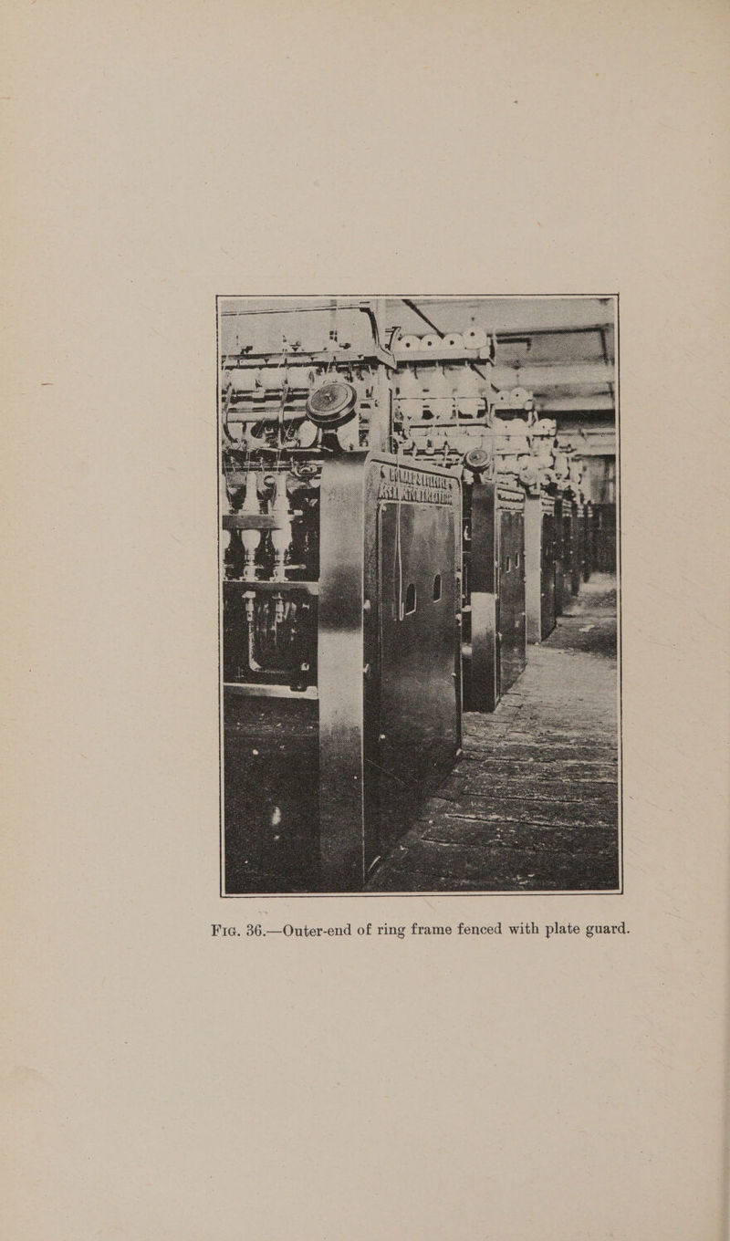  Fic. 36.—Outer-end of ring frame fenced with plate guard.
