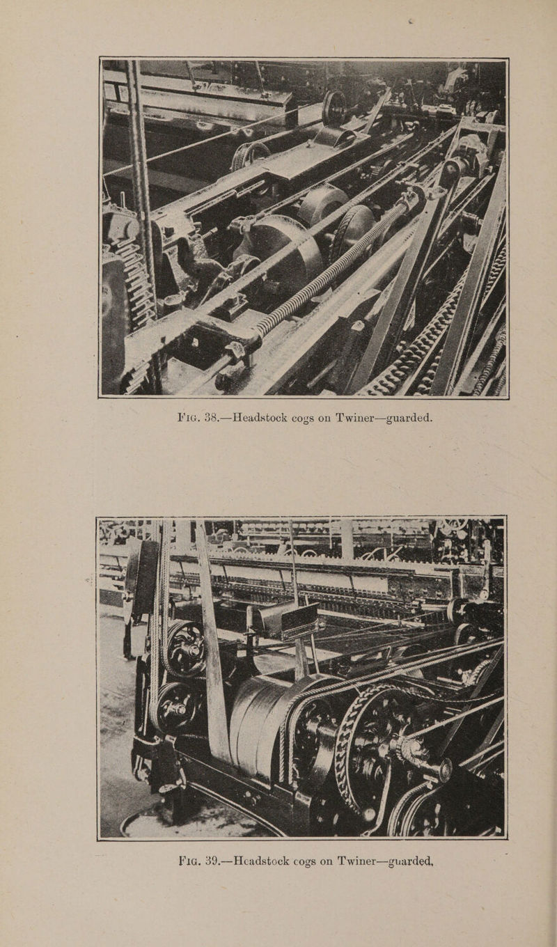  V'ic. 38.—Headstock cogs on Twiner—guarded. 