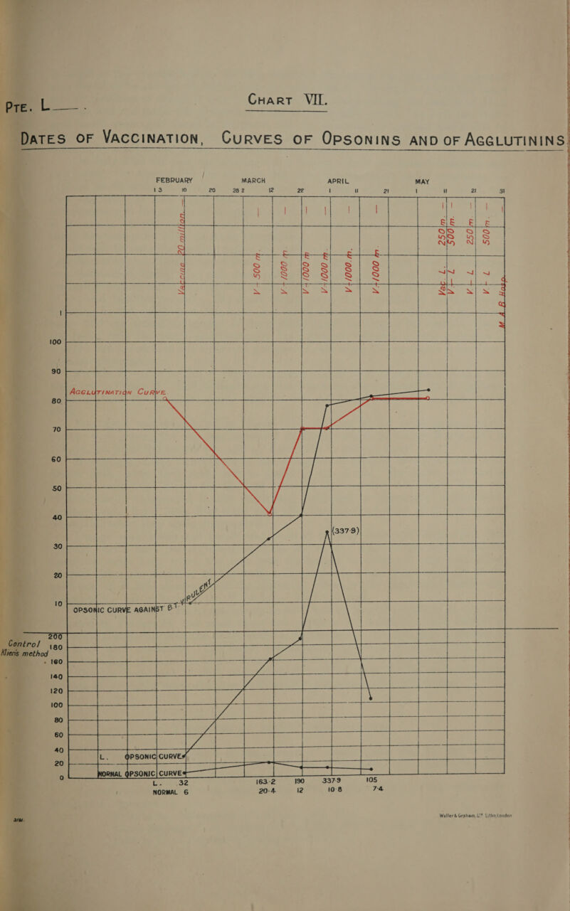      = Gare VIL + Dates OF VACCINATION, CURVES OF OPSONINS AND OF AGGLUTININS   | | Woe ae eee) oe |e ge            a il ae Jie 90 eee ia eee le a ede rin | | a Ree eT | ONO ae a eo ON 2 Rey ATT ES SE ae ea es | Soe ee 7: © eae, Sel pamara ates eee i ce 1 ae We oi | fae ee eal Zo 2 oan ee a | aca a ie ome ee ae ae Er ee iz eet &gt; Lhe ar ae ee ee 337-9 g 3B PR ~&amp; 