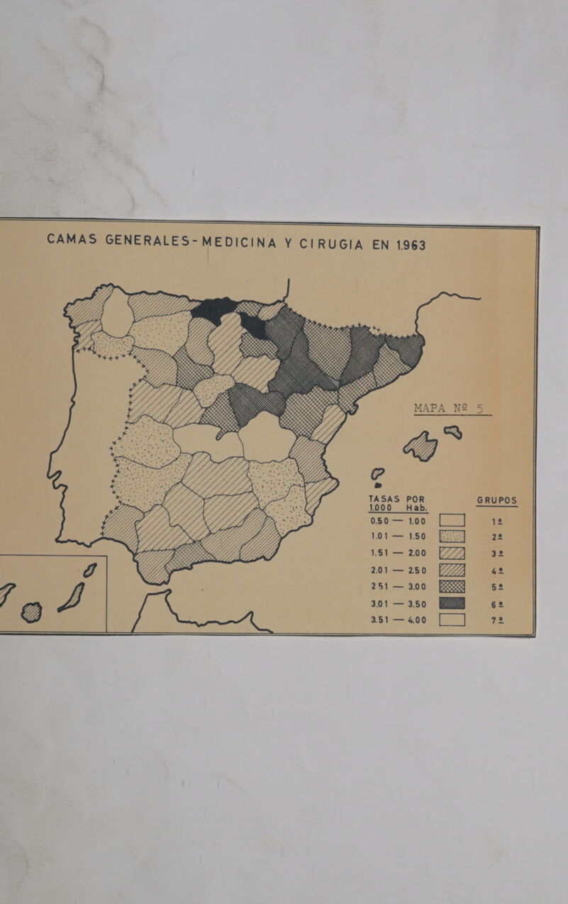 CAMAS GENERALES- MEDICINA Y CIRUGIA   e TASAS POR 1000 Hab. 1.01 150 151 >=:2,00 LO ZO 251 — 3.00 3.01== 3,50 3.51 — 4.00 »)