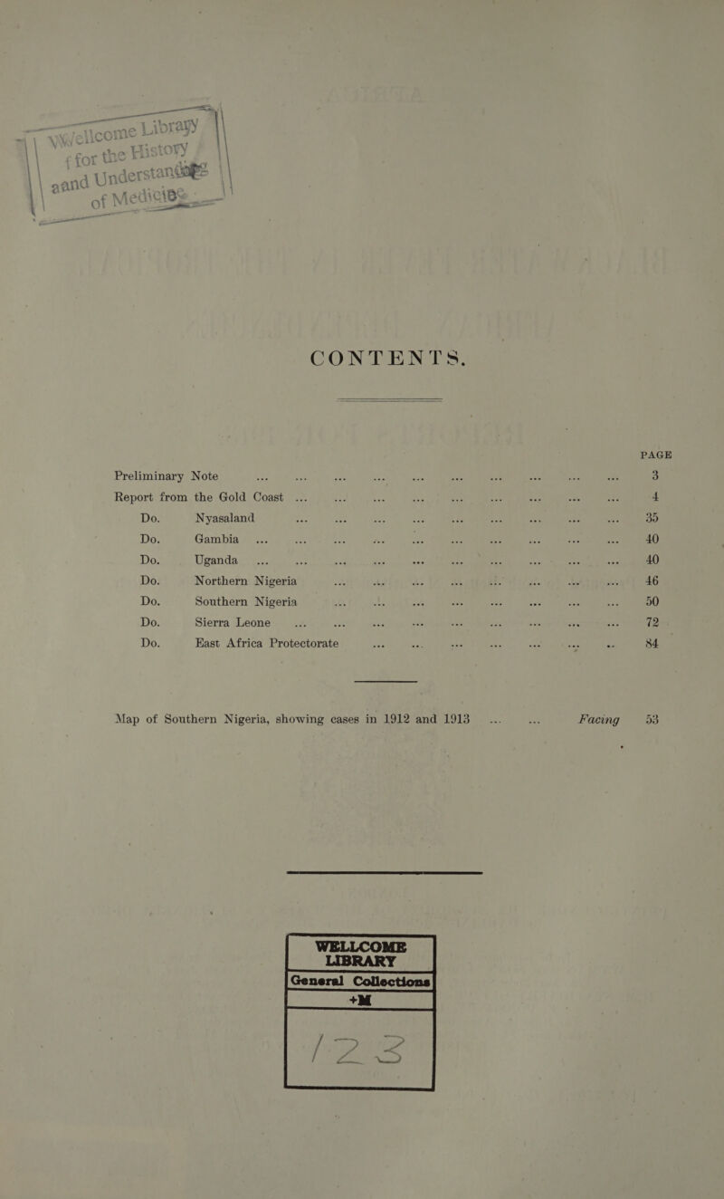 sa CONTENTS.   Nyasaland Gambia Uganda Northern Nigeria Southern Nigeria Sierra Leone East Africa Protectorate   Facing PAGE 30 40 40 46 50 72 84