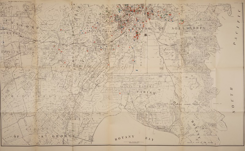 7-7 . e—e—<«<Xa— } a           Join line Aatue Map of Swhey and Suburbs. WO Lh 00 $97.9 or = ee Join Line Thos Hall 80ac!  Meviverts Pass             =a \{LEIGHHARDT    Ken Buckler       TM Twi 518               er eeraer es 50.0 YL Wand Tghnatt     pee eee 7, 0°   400 Burwood  S Dickson on'| J Dickson. fl a ys 9 ESTATE ~ “  Ae yee ele A Aa a ea | | oa Taal SN, ne Equge areata |   khang, ENMitehell se o's a0 IHaghs Wasson 5.0.0      fmarieseteatia| earccratt fl 0.0 Me 0 ° (Dilleyne 2 erzahet pack = ere ps TDickson IS os e = J Dicks irae | eine er                iS be q % |  TGCS ad | i   University Reserve “@)               SYDNEY S M: Stede (     rs BRONTIE=——._S 5» a re S 7 \\ parr} NELSON Bay             cm | Pee a ee                  } t vans Deduerted sth Oct, 1866 N Ys J \     a, | a bane! wt ~ A ed 1 we pracrnttan Hi < HaxazERIRSI EER,        ny wert aT Petree bet te SS cannibal TRAMWAY WORKSHOPS j                           Maciongldtown Park “SGy’/ Prec 28% July 85 // 9 0, piivarter /          Nee ae ws\ 1 | \ 4 pers Globe | |                2 Episcopal Residence    (? Randwick Race tll Spee P= =-O se) hl 1) Alfred. Checke a ia                                        ) | tare | | \\\\ Edens Thomann} opps a SS eee Ler MR ms | [oe | gx) em fe |e Wns LED | ed Mee os 25D pa seh PEE ce | |B ten | eg DR &amp; eal  : | oa = g ; oan / Zi! =s=== | re \ J Poo |B 4 Yj Mbergeliie \ rey                                                \ | Randwick Park|| © 5| g 3 ae A \ Dedicoted ieee oH 2 fy i\ | 29 tent | | 58 &amp; g le\ reas | ¢\ 48 ao COOGEE BAF sh \ foe Sie da w.0.0/ sue |e y 3 ] lag 2 4 aa er hes FACE = = Jee 3// S Benevolent ies te We ‘ ieee gf R Dr Asylum _{ la is [eee ia Aly ‘s               South Bondi                                 tte Lt _| B |               ? Res. for poate a z [eye Mer) ory Pee Jim y Ou f n va 1 f        ey Vim | y; Tho? Walker 13ac “47 Tho?) Harper) 3 0 a Lil c il a | Thos Stubhsi { — 100ac                     Abraham Abraham          Polack Polack                          fae oe ae ; Ms igs iE > lip ~ 4 3 ome Fe \ B eraw y i | Weninprony | EAS me } if SB gts = i hd be al ico lee i =|             Lewis Gordon                      Abraham | Polack    Tg Pee Deen__ s MAROUBRA BAY    Resumed [ / Water [ Y Wl |     A. B. Spark Area Reclaimed               120ac. Or 25p   2 (a7 Plan Misc 319 Sydney                                    Sn 4 . ole y NN _ 7 Re | a NEW Onwin S0ac Pi aaseme ee ee : Late es fl a ce ee © ide Gov' Gazette II! Aug’ 1862 — W?-Bechag—~27% 23-0 ———— ae Est 264 = Lease : 230° Resumed Sewerage Purposes ye   W. 6 Massingham 280. 0 43. |p St a Benj” Eve 28.0.0  John Webb Spark 6 —_—_—                 | re 20205 Nae Eve|| 28.0.0 Vide. x as pare a, ; peciaag / Andrew Greer ot mor 151 ie Heads rae Ii <5 —Srxrg= eu ¥       ‘Hughes &amp; Hosking ‘ughes éosking Gove Gazf \ 2% July 185 fi       46ac f : ‘ —— ; lanac. ds ; : y : (2 Se ss x :      rae /     CR} 153              Scale, 4/nches=/Mile          