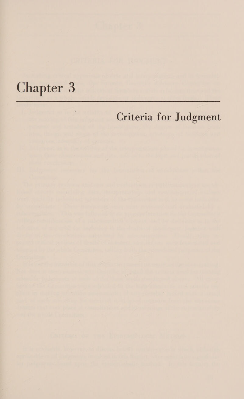 Criteria for Judgment