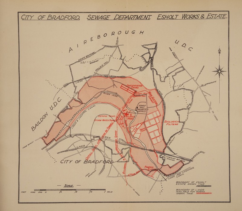 a    UALR WWW AT \ BOUNDARY OF ESHOLT ESTATE SHOWN THUS MUM LLM BOUNDARY OF LANOS AVAILABLE FOR WORKS SHOWN THUS | 