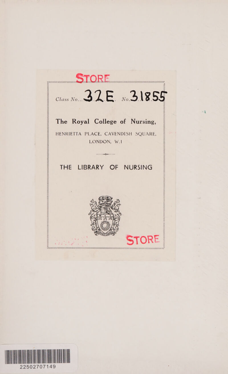 Sani rec OIE] Le ee | Class No... 3 Jk = vod 855 The Royal College of Nursing, HENRIETTA PLACE, CAVENDISH SQUARE, LONDON, W.1 fee et SS UR URRAROUROEROROR ORR ORORUROR ORO MUSEO OR ORRRO RUDE ORO ORURRORORERR ORO  wien