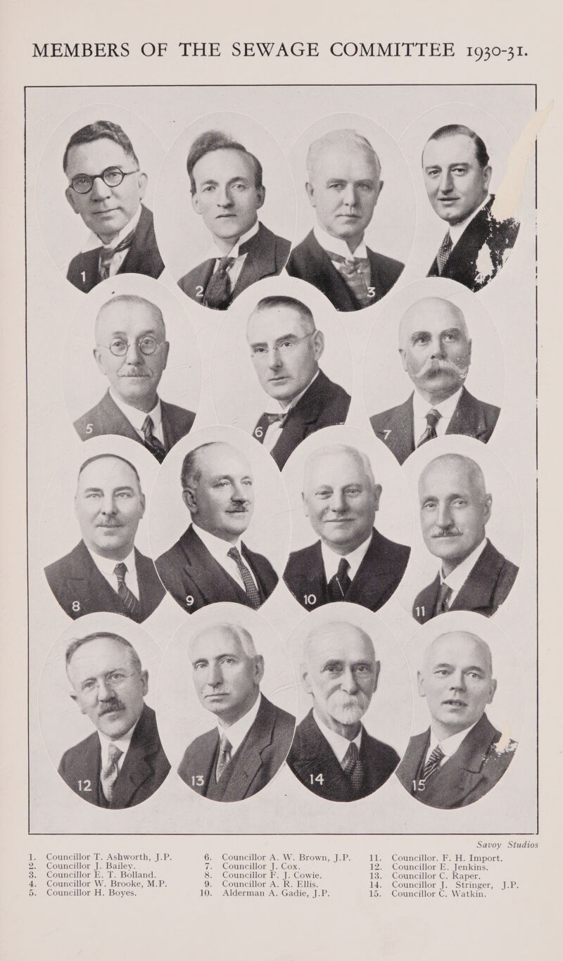 CUR COLOR  Councillor T. Ashworth, J.P. Councillor J. Bailey. Councillor E. T. Bolland. Councillor W. Brooke, M.P. Councillor A. W. Brown, J.P. Councillor J. Cox. Councillor F. J. Cowie. Councillor A. R. Ellis. kc WP 13. 14. ee