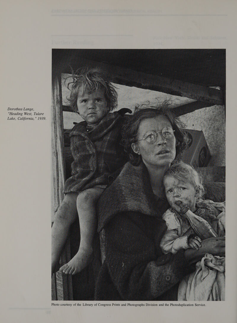 Dorothea Lange, Heading West, Tulare Lake, California, 1939. 