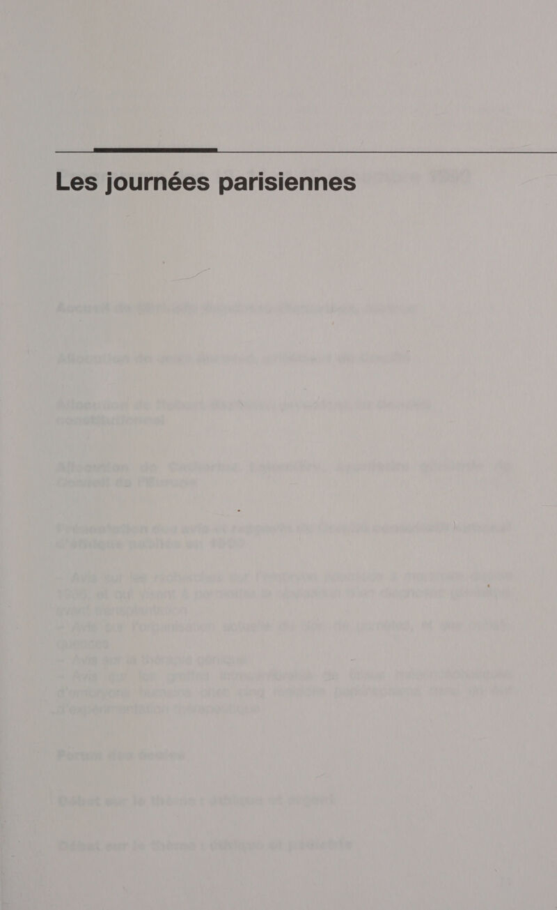  Les journées parisiennes