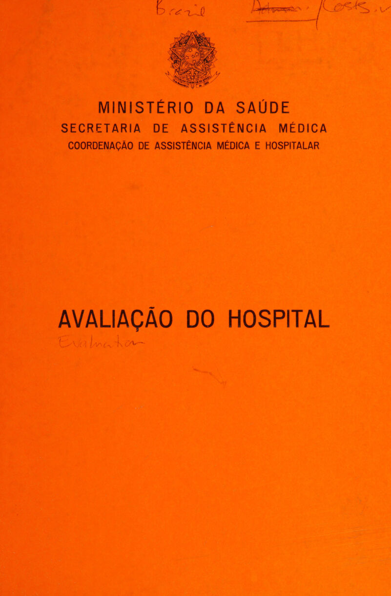  MINISTÉRIO DA SAÚDE | * SECRETARIA DE ASSISTÊNCIA MÉDICA E COORDENAÇÃO DE ASSISTÊNCIA MÉDICA E HOSPITALAR “AVALIAÇÃO DO HOSPITAL NI A E y ETA é