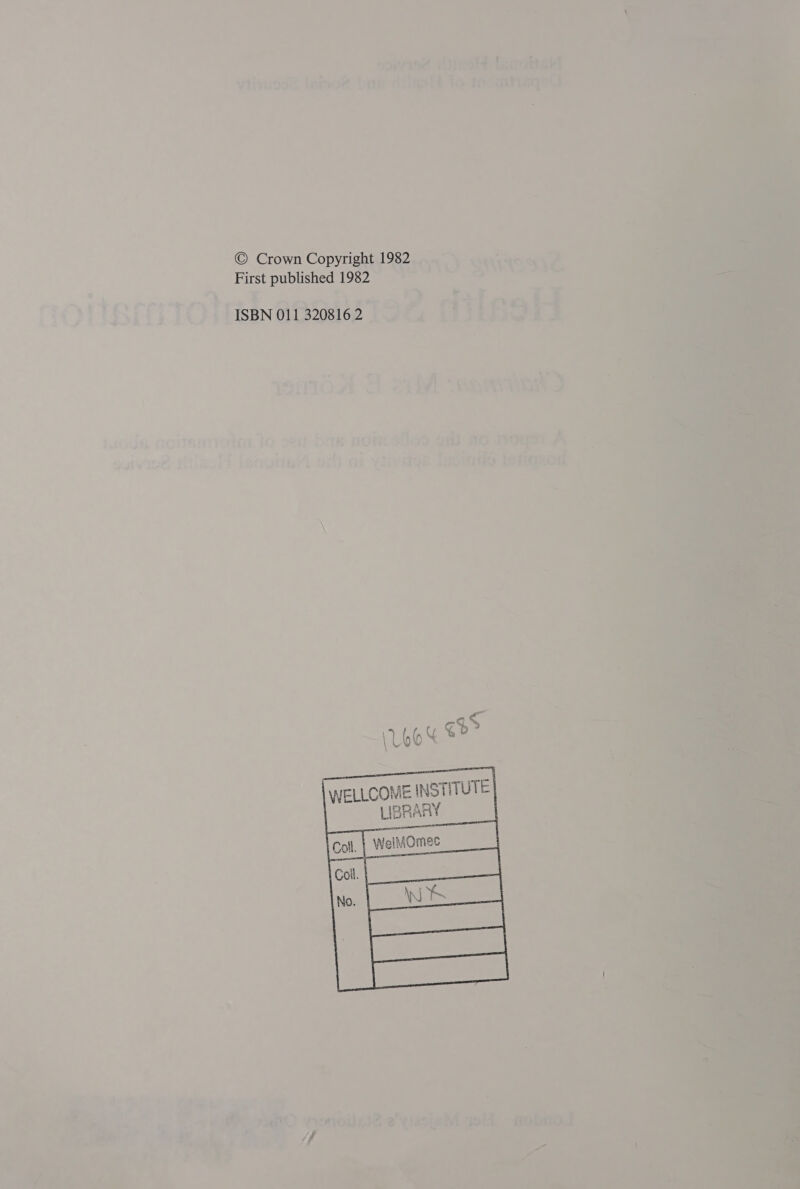 © Crown Copyright 1982 First published 1982 ISBN 011 320816 2 