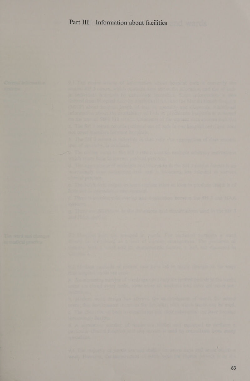 Part HI Information about facilities