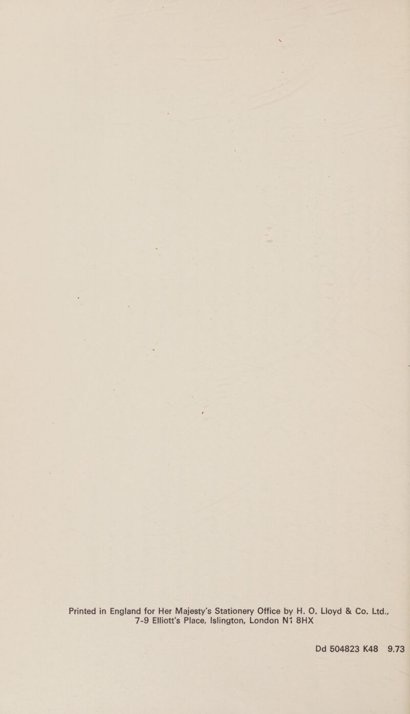 7-9 Elliott's Place, Islington, London Ni 8HX Dd 504823 K48 9.73