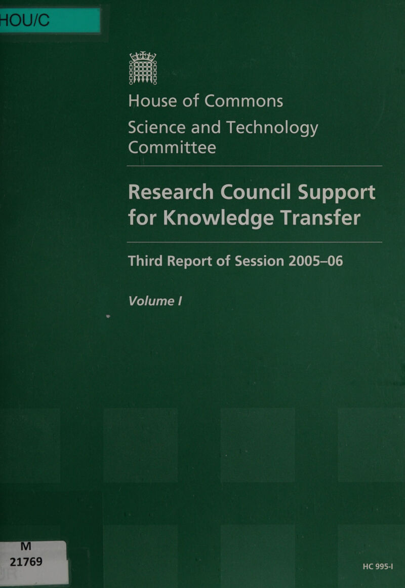  mele kX-me) mm Qeolaalaalelars sYol=}ale=¥-]ale Mm Kral alate) (oleh’s Committee Research Council Support for Knowledge Transfer Di aligems&lt;-) ele) ame) mt-1-1-J (0) a W400 oon 01) Volume | M 21769 HC 995-1