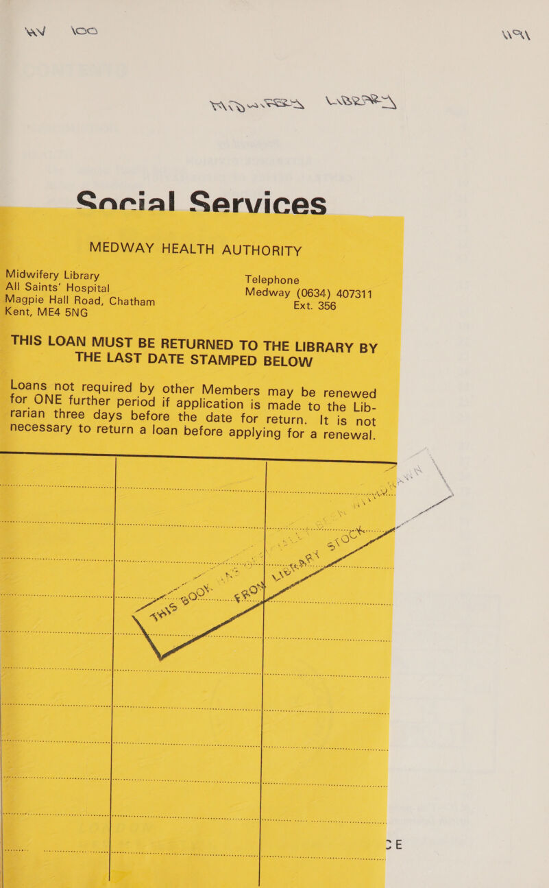 YAN \Ocs WA\ WAH aessr WBRART\ Sacrial Services MEDWAY HEALTH AUTHORITY Midwifery Library Telephone All Saints’ Hospital Medway (0634) 407311 Magpie Hall Road, Chatham Ext. 356 Kent, ME4 5NG THIS LOAN MUST BE RETURNED TO THE LIBRARY BY THE LAST DATE STAMPED BELOW 