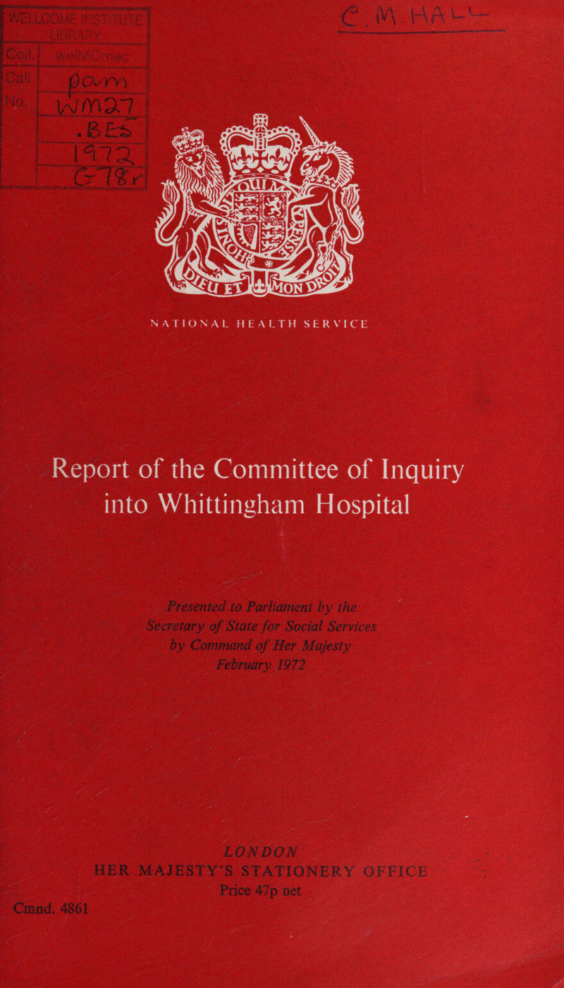  NATIONAL HEALTH SERVICE Report of the Committee of Inquiry into Whittingham Hospital