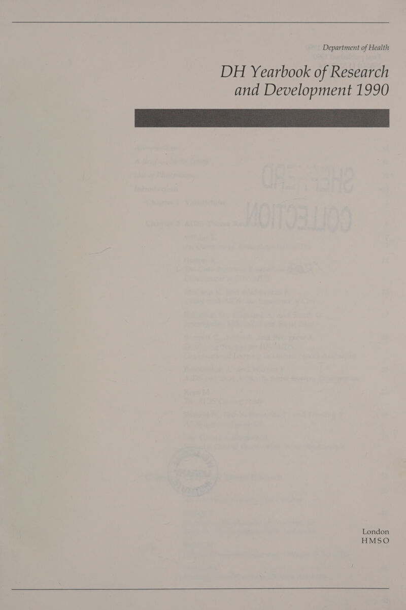 DH Yearbook of Research and Development 1990 London HMSO