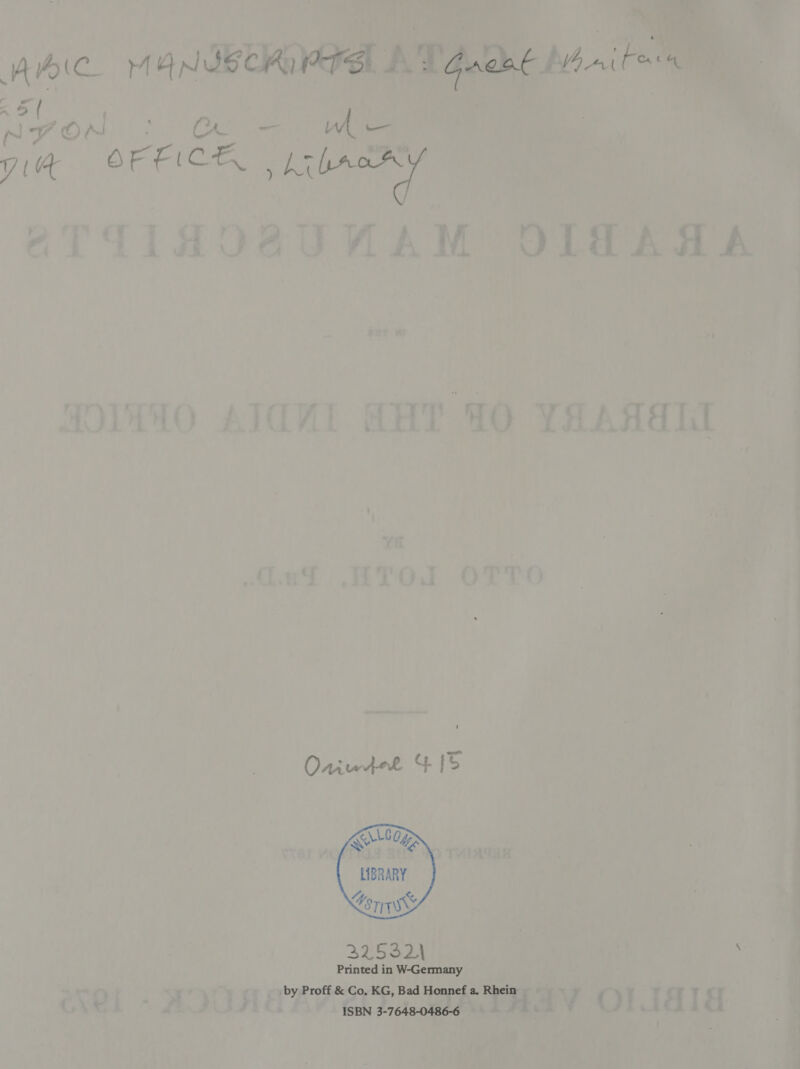 RAC MANSSCROIS POE Gack | ni Pome 5 Sf '€ ae Ww — si fia rie hess    LIBRARY Con 32532)\ Printed in W-Germany _by Proff &amp; Co, KG, Bad Honnef a. Rhein — ISBN 3-7648-0486-6 |