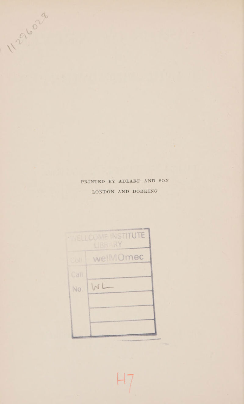 PRINTED BY ADLARD AND SON