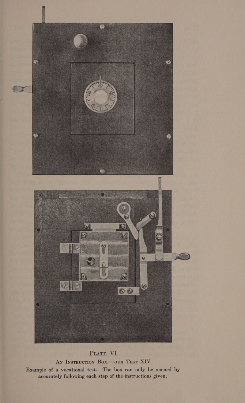 Example of a vocational test. The box can only be opened accurately following each step of the instructions given.