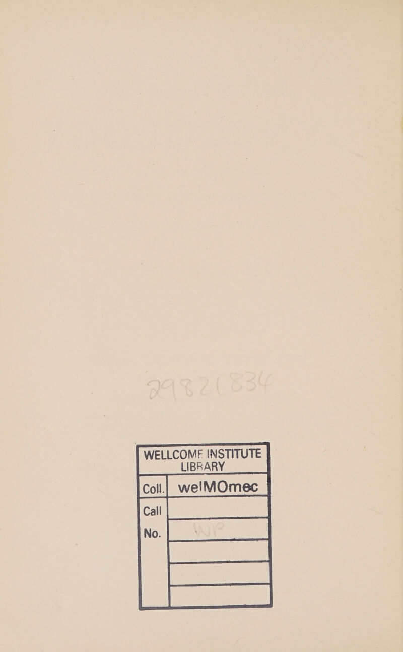 [WELLCOME INSTITUTE LIBRARY Call | No.