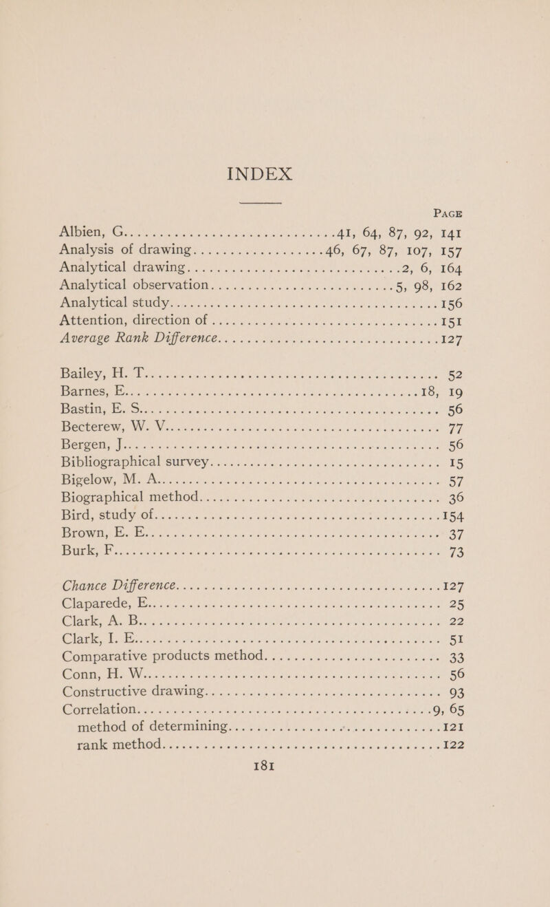 PAGE YS a SE eta 6 ee ea ag a 41; °64, 87,92, 141 Palys GivGrawine § i kn kas ad 46,67, 37,107, 157 URTNY RIC AL Gb WIS cop ais take a noe hee he ee eee 2; 6; 164 PIMAIVEICA! ODRERVAUION. Uf. s oa Eh cad ele bah 5, 98, 162 Pete PEC PSEC tory PhS ee tests &amp; ies ake ak « PUR ald 156 PrEReriti fclPECUION OF 235 5505 vai ssh s Lao bbe ws oe eae I51 UCR Ae TIONG CRORES 3055 Ras Sela ve wee a 127 RINE Stee Cartes 6 ly ee Oe Ad hie Bee ee ok Ow eines 52 ee eer ert ie BE ced ed cohen Be) 0's: OA AOR ook are 18, 19 EYRaei ieee A teat te ROY Lenk sec sae sayeth eo thece bw 56 Pee AY sO tee 2a tah cy hk hr el nace ore. ae eo Ie 77, ret IP Ais PONG aarti eo ia ake ed Seek Wi Seas Go ns Mh eee ed 56 Di iagra pea CUE VEY 66h Foo ak ve ces Bae ee a 15 Rey ee eee ita ti) Oe wea aete wee Mask Oem es 57 ie rapes CUNO ofa sic sind ete ais ee Op a lane We wate are 36 Rigctote at R A) es wags au ona RPM ee ak bd VRE Oh ole 154. Oe i mre Py wha I. wns 9 Sle AS On tn Oa wet Mae 37 Ph ca aa eteala st AG ord a ates CS Re Bag MES OER EO 73 CURE POT ECCUGe, eh in Sie Gass opis EA eee Or 127 it ee ea tals nets oe dnd ad Oh edt Seize eens 25 rg oes ed eR er les ene ale eon ame reed 22 CUS BSES ee eee Neo oi clare eked UP uae a eile s bebe ae ele 51 Comparative products method. oo. vai. weiss hewn hte 33 Crab ii: EE oye oeY Ges Ae Vath ye AA ee Odes wie bd Raa ee 56 Ge CIV Re WG aia, sin cai arene a dar Bio Ma hens 93 Cr ese eg wa sas Fo SAG be Wee Bae 9, 65 WieteC OL CCLCE IIMS 2.05 b&gt; eh ac wo Ob ek Se cba cies 121 PAM MCE MOR ee hates Fes5 Varse cles skin Pe ob bao 122