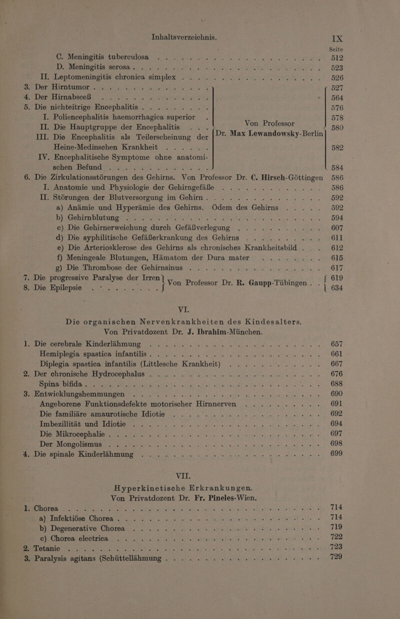 a Ei | rw DD C. Meningitis tuberculosa D. Meningitis serosa. . .... a N N I. Poliencephalitis haemorrhagica superior II. Die Hauptgruppe der Encephalitis : III. Die Encephalitis als Teilerscheinung der Heine-Medinschen Krankheit . .... IV. Encephalitische Symptome ohne ann Bohens Betund ln re art Von Professor II. Störungen der Blutversorgung im Gehim. . . .. . . a) Anämie und Hyperämie des Gehirns. Ödem des Gehims bisQchien bittung DR OR EFT. c) Die Gehirnerweichung durch Gefäßverlegung d) Die syphilitische Gefäßerkrankung des Gehirns R e) Die Arteriosklerose des Gehirns als chronisches Krantheilebide vi Die organischen Nervenkrankheiten des Kindesalters. Von Privatdozent Dr. J. Ibrahim-München. Diplegia spastica infantilis (Littlesche Krankheit) ES PAIR NO DEE a a Eee ee ai f Imbezalkiatsunde klingen. 2 en ENTE So Die Mikroesphahle . 122... 2.20...» VS RE PS NR NN GEL, Hyperkinetische Erkrankungen. Von Privatdozent Dr. Fr. Pineles-Wien, 'b) Degenerative Chorea ER Chöremn len pn as Zul Tun Seite 512 523 526 527 564 576 578 580 582 584 586 586 592 592 594 607 611 612 615 617 619 634 657 661 - 667 676 688 690 691 692 694 697 698 699