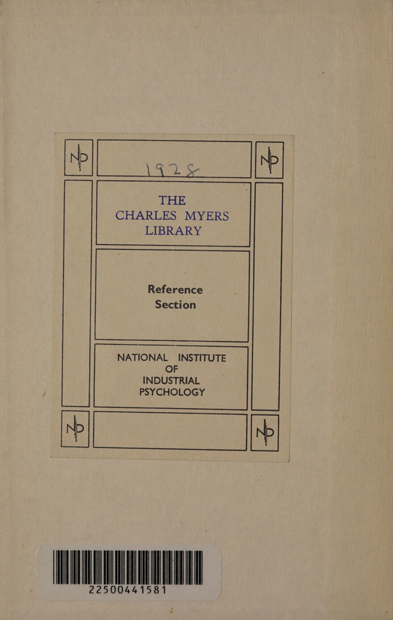 iP : an al ay ed canes CHARLES MYERS Reference M Section NATIONAL INSTITUTE OF : MUN - ¥