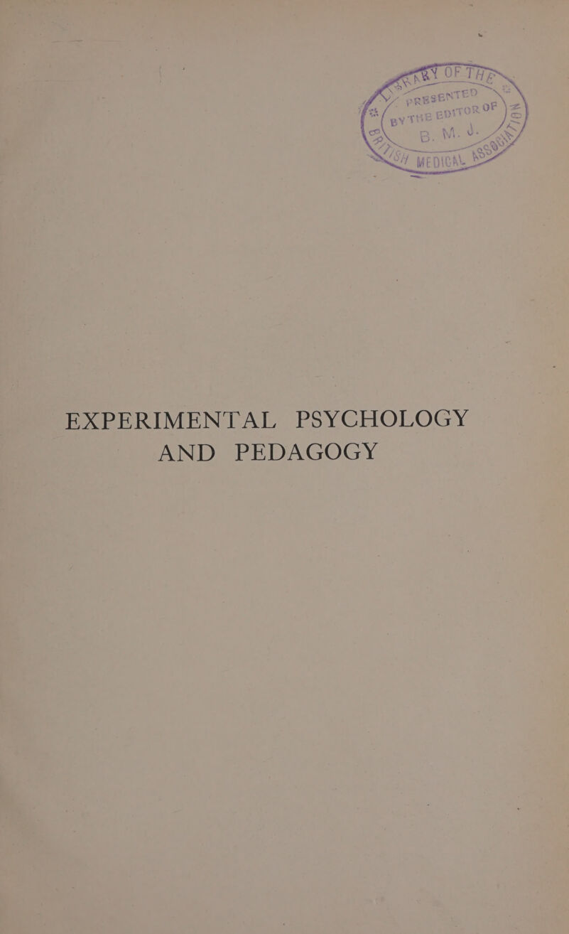 EXPERIMENTAL PSYCHOLOGY AND PEDAGOGY