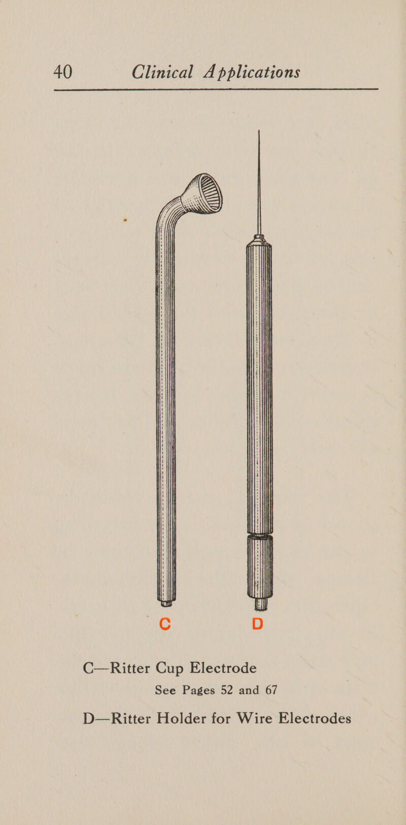 C—Ritter Cup Electrode See Pages 52 and 67 D—Ritter Holder for Wire Electrodes