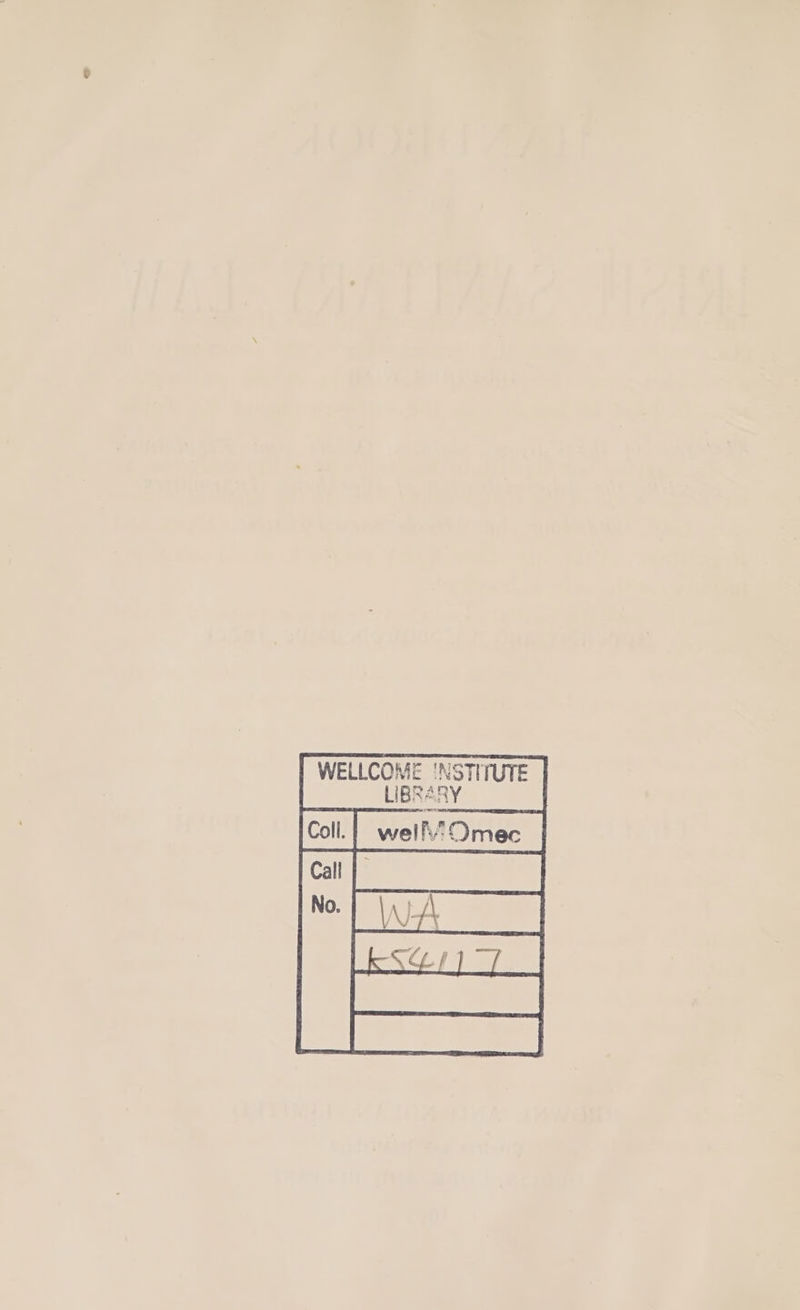 WELLCOME 'NSTITUTE LIBRARY |