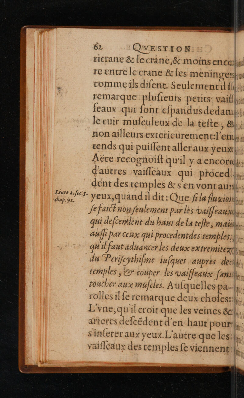 re entre lecrane &amp;les menin QE dy Perifcythi[me infques apres L des 1 del, sinfereraux yeux. L'autre que les Lo