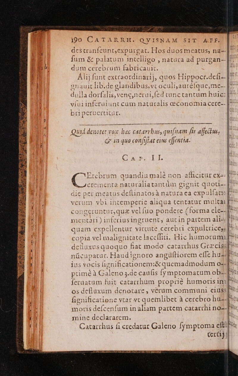i9o CA SL atl ep j;ala  rd QVISNAM SIT AFF, atum intellig 'O , 4)t duila dorfali bripc p. i : s,venc,nerui fed cun bac catarrbus, quifnam fit affectus, epp ! z QG'upcrI ur exa WC quandi: u male non ai1lC ! ^, f^ ler i4 due velíuo E ponae cerebri expultricey)] An W Li UI n ni | no; Á € copia vel malignitate laceffiti ü, Hic humorum deduxusquoquo fiat modo catarthus Grzciss] nücupatur. Haudignoro angüfliorem effe hus um ;uatu 3.de caufis fy mptormatum ob--] l'or, !'Wi M il ; toris defcen Du.