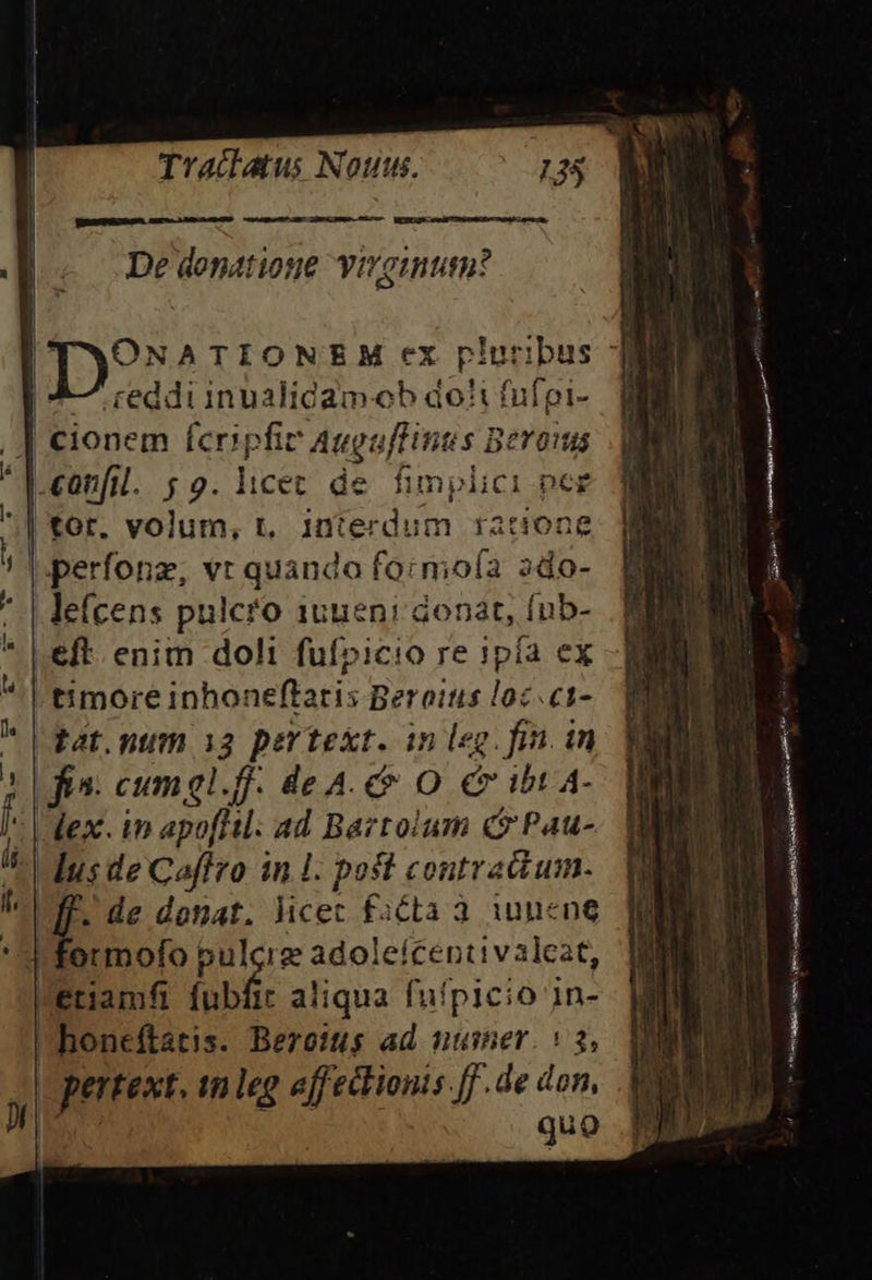 A— reddi inualidam.ob dot fufei- , | €ionem fcripfin Augoffinis s Berons Lconfil. $9. licec de fimplici pez | tor. volum, t. interdum ratione |-perfonz,; vt quando fo:mofa ado- lefcens pulcro iuueni donat, fnb- (eft. enim doli fufpicio re :pía ex | timore inhoneftaris Beroitis loc .ct- tat. num 13 pertext. in leg. fin. in fis cumgl.ff. de A.€&amp; O c ibx A- | dex. in apoflil: 4d Bartoium c Pau- Mus de Caflro inl. post contratium. WF. de donat. hcec ficta à iunncne T formofo pulcre adoleícentiv 2lcat, eramfi fubfir aliqua fufpicio 1n- honeftatis. Berois ad numer. «3, | pertext. tn leg effectionis [f. de don, Bn. quo