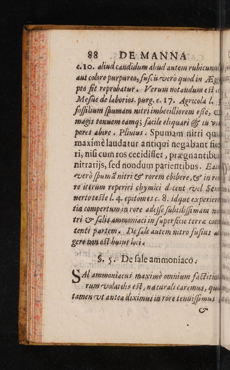 &amp; 10. aliud cáiididum aliud autem rübicunaly i áui colore purpurea, fufcis cero quod in gli pia fé veprobatue ... Verusi totanduin «5i v, Mefüé de laborios. puto. c. 37. Mdgvicola ld. fofatiuam fpumám nivivabecllioremg eff é, 0d, endfls tenuem éámds facile eliguari Qf 1d vid). pores ábire « Plinius ; Spuaiam niti quj, maxime láüdatur antiqui üegabiant fig ti, nili cüm ros cecidiffet , pregaantibu].- nitrarijs, fed nondum párietitibus. Eau. €otrà [puta nitri €? roreta ébibere,es ig ya | ! 3é itérlum reperiri cbymici docent evel Seulbui sertotefíe l. 4. epitoues c. 8. idque experiendai id Cótipertum a vore ádcj]c fabtililfhomára end. qr) CP falié asatmotziaci in f u perfiae erra con) tenti parteti. | De fade antes gitro fufrus adiu, geréünda ési bus loci « E: - — mem -Ax-— es ^et. : N | D » ; E 1 : E  « x w dl ATIHPOHIACHS mhaxtime omniam fatfitia m MB Cyolanilis SE ndtürali é(aremns, qua, VAtuen cot aea Qiximus ia vóré EÉellitf]imus : ET Ld