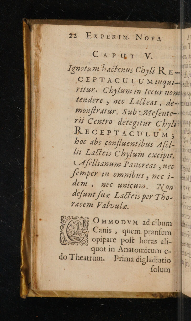 Carur V. Ienotum hatfenu; C pyli R. Edu; UCAKPTAGUL U M Zzqti-4.. Fuur. Chbylum i 77 lecur noms Tendere y nec Latfeas, deu monftratur. Sub CAtefeute-- Mu 4 Centro detegitur o, ii lÁiECcEPTACULU ME boc abs confiuentibus Afcl- ht Ladtfeis Ch) [uz Bi | Cfellianum |) ICFeAS , HOC. ss Jc per 1n omnibus , nec i- M. WeLAS HEC WBCHDA Non phu defunt fua Lacfeis per Tbo- [oe Yacem Falvule. We OMMonpvM adcibum b. Canis , quem. pranfum .. | 2 opipare poit horas ali--. |... * quot in Anaátomicum e- | do Theatrum. Prima digladiatio | T. folum