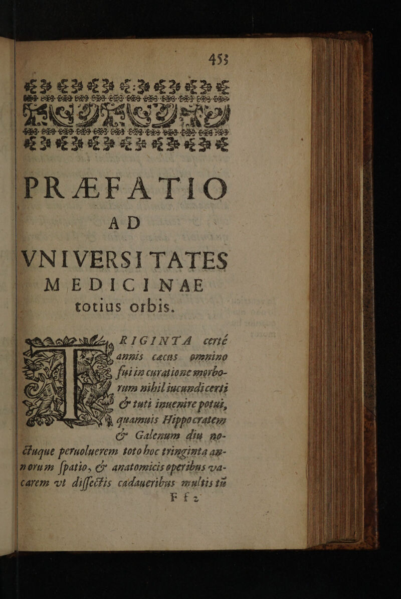 RAZEFATIO AD VNIVERSI TATES M EDICINAE totius orbis. | AW ampis cens gmeimo Dgce fuiim curatione suorbo- JS, num nibil iucumdicertz QC, (tuti inuenire potus, S (^ quamuis Hippocrates | C Galegum diu no- | &amp;fuque peruoluerem toto boc trimeinta ag- |meru zm (patio, e amatopnicis operibus va- | careo vt diffecfis cadaueribus- multis 13 | Ffz | | | | | - en sails ct Deci tcs glo t e sr ug D Coi c t UNT tei