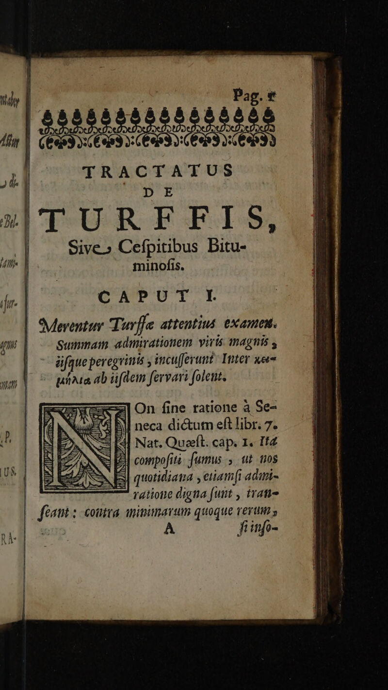 4| Pag. * | METCITUUME TRACTATUS MI URF EIS, | Sive» Cefpitibus Bitu- T minofis. bae iir CAPUT I | SMeventum Turfje. attentius. examen. qui - Summam admirationem viris magts s üfgue peregritms incufferunt : Inter xee- an| WiMadb üfdem fervari folent. j| On fine ratione à Se- Rl neca dicutn eft libr. 7. &amp; Nat. Quaeft. cap. 1. Tf4 3E compofita fumus» ut mos E- quotidiava etiamfi aditi- freie cotta. Wimitmarum quoque rerum s À finfo- ? X3 ( lu
