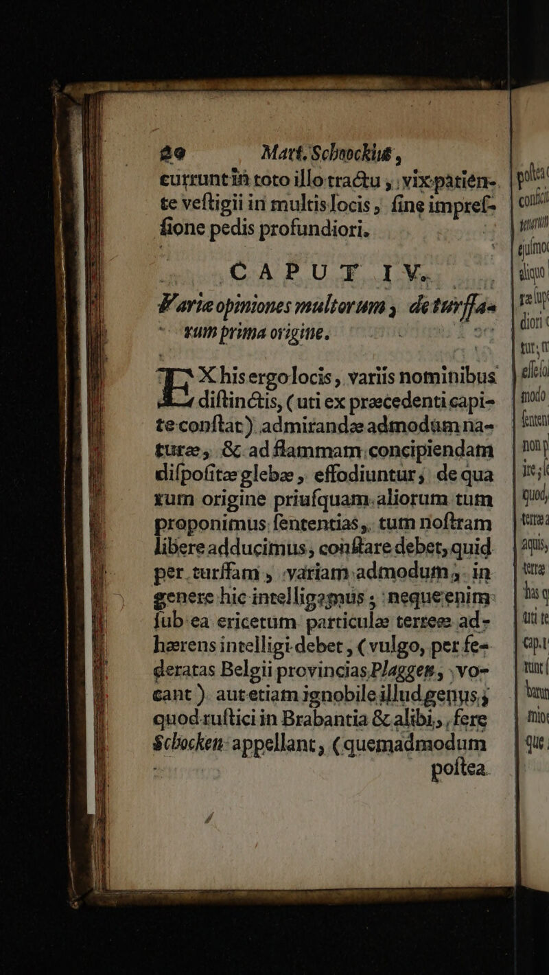 te veftigii in multisTocis, fine impref- fione pedis profundiori. | QGABUGX LX. Varie opiniones multorum y deturffao ku prima origine. uin diftinctis, (uti ex praecedenti capi- tecopflat) admirandaeadmodümna- tura, G ad flammam.concipiendam difpofitze gleba , effodiuntur; de qua xum origine priufquam.aliorum tutn proponimus fententias,. tutn noftram libere adducimus; con£tare debet; quid. per. turffam , :yariam admodum 5. in genere hic intelligomus ; nequeenim: Jub:ea ericetum. particulas terree» ad - haerens intelligi debet , ( vulgo, per fe- deratas Belgii provincias P/agges, ;vo- cant ). autetiam jenobileillud genus; quod.ruftici in Brabantia &amp; alibi; , fere $cbocken: appellant, (quemadmodum | poftea. coni | rtt quito dq pup diori | tur, q ellela tnodo. fente not it; Quod, AE às, | ttg liq utt | 9p tunt bun fior que.