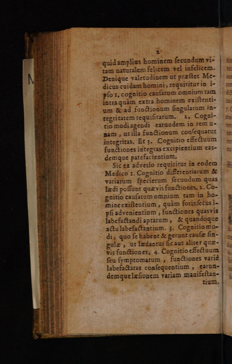 CCENEQUECS EY owe  4 u BER , EH £ quid amplius bominem (ecundum vi- ram naturalem felicem vel infclicem. Denique valetudinem ut przltec Me- dicus cuidam homint; r equiritur in i- pío 1. cogni ILIO caufarum omnium tam intraquam extra hominem eriftenti- um &amp; ad fan&amp;ionum fingularum :n- tegritatem requifirarum. 1, Cogni- tiomodiagendi earundem in rem u- lla fun&amp;ionum confequatu j Cognitio ciicctuum tegra as excipientium cas- Met c üUO9 v4 E EBSNIY » i-e - ^) o*e dm Ámm QU X Lo a 0 a e L| ATE c Pe m a - t (94 [e rb - M - a Bg n LI w i4 m Lana E gg g pg 2 m We ep á - e t D pu] ü e à e] Jg c LY) 7j T » C w^ a» vu - Cognitio nio» 15 pk ^a x s cÁcrei ia t caufz fin- ulz, urtizdanturf £ a. is fan&amp;iones, 4. Cogniti io e£ectuum feu fymptomarum , funciones varié labefa&amp;atas confequentium ; eztun- demquelzfioncm Tarain manifcítan- rium, hy t5 rL y Gg. um 1p NE L1 | &amp; MM «UQq3 aO. t NN: