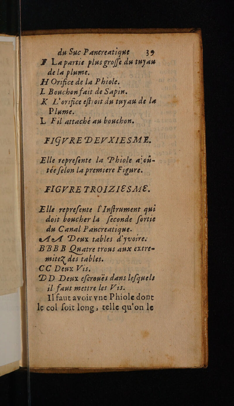 F Lapartie plus groffe du tuyan de la plume. H Orifice de la Pbiole, L Bonchonfait de Sapin. K L'orsfice eftroit du tuyau de Le P/Ame. | L Fil attache au bouchon. FIGVRE DEVXIESME. Elle reprefente La Phiole aïc- tée felon La premiere Figure. FIGVRE TROIZIESME. Elle reprefente l'Inffrument qui doit boucher la feconde fortie du Canal Pancreatique. ee Deux tables d’yvorre. BBBB Qsatre tTOS AUX EXTE= mitez des tables. CC Deux Vis, DD Deux efcrones dans lefquels sl faut mettre les Vis. I! faut avair vne Phiole dont le col foit long, celle qu'on le