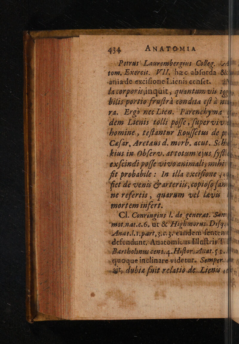 6 1 p j J E i figere onus Sou agio » Oh MET o5 in AO Qi ee ADI A edmnssst ind mtm ms a di RA MR oi 6 n rrt am LI » T — — ^ à  : — , T i9 zoe ES ANATOMIA : portio frufirà comana eff à un) . Erg» nec Lien. Parehcbyma: i P bius in. Ob[ero. attotam:eyus ft do, exfeindi poffe vivounimalis ambi: y. fft probabile : 1m ilia exelffone y». T ne refertie, quarum vel lavi li. mortemipnfert. [. CL. Conringius 1, de geuerat. Samh piot.nat.c.6, uc GC Higboaorus. Difg inat.L T. párt, 3.0: 3^ €atidemofenten Bartbolusts cent:4 Fiflorisdiat.g g. Min Mr di I