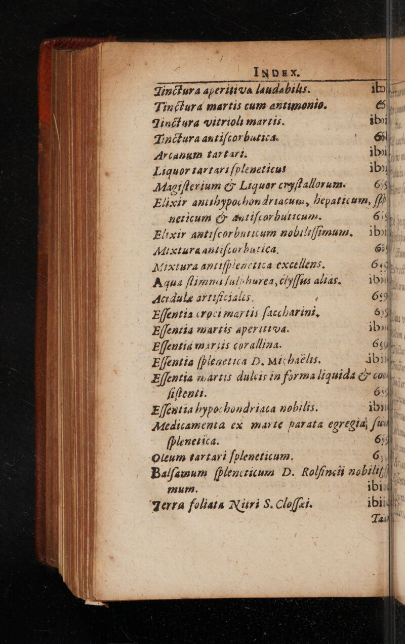 INnzx. Jiuchura ayeriliva laudabihs. ibi... Tin(lura martis cum antiponio. 6. ginifara vitriolt martis. ib»il ; Tinétura antifcorbatica. ' 6 Arcanum tartart. ibl. | Liquor 14rtari folemeticut ibi E. Maeiflev ium i Liquer cryfe alloruta- 65) Elixir aniibypoc bon driatuni, Depatictrm, ff) nericum (b awtifcarbuticum. 6:9. Elxir apti[corbutizam nobilt]venum. ibo Adixtaraaüti torbatica, 6:4 Mixtura anttfplencitza excellens. 64d). A3u24 Bimnafalshurea, chy[fus AULAS. ib» j Ae dala ar rifiziaács. 6: Effentia croci martis faccharini, 6i Elfentia martis aper tt'oa. ib. Effeutia miris coralliaa. 6). Effentia [plenetica D. Michaelis. ibi. Effentia wwartis dalkts ta forma liquida c enl. Áiftennn. ó ] E/fentia hypocbondriaca nobilis. ibn. Medicamenta ex. marte parata eoregta, f* ] | [pieneisca. 6i Oleum tartari [oleneticum. 6... Balfamum [Meucricum D. Rolfizcli nobilif [ mum. ibid gerra foliata Nri S. Cloffai.