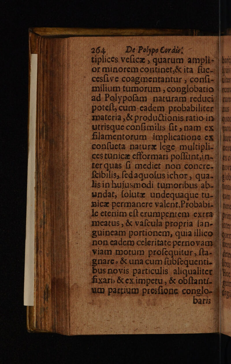 ES A am P DRAKE hys um Ao —Ó NM ecce LY . 264. De Polypo Cordis: poteft cum-cadem probabiliter materia ,&amp; produionis ration utrisque confimilis fit nam cx hlamentorum. implicatione cx con[ücta naturx lege multipli- Ícibilis,fedaquoíus ichor , qua. gnarc. &amp; una cum ftübfequenti.- bus novis particulis aliqualitet Quot pu j| durt dr 'AXC Bou: