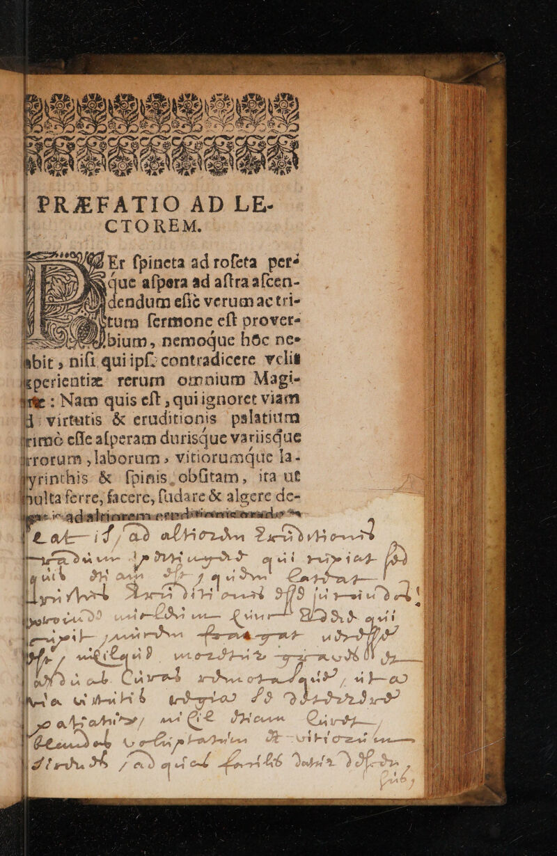 N06 Er fpineta ad rofeta. pers ique afpera ad aftraaícen- dendum efie verumactri- [9 jbium., nemoque h&amp;c nce. ibit , nifi quiipf; contradicere vclit lpperientie: rerum omnium Magi- Ite : Nam quis eft ; quiignoret viam H. virtutis &amp; eruditionis palatium lrimó effe afperam durisque variisque Irrorum , laborum » vitiorumque la- lyrinthis &amp; fpinis; obfitam, ita uf ihulta ferre, facere, fadare &amp; algere de- y i-a dadtiemece eerie erwsiclso e «€3 1 eQt- tí Wu /YaCx 730—535 5ve 3 £ ^ ee A2. V» w UVP TV &amp;£vvvYi t-Acw 0Vr60^ | €